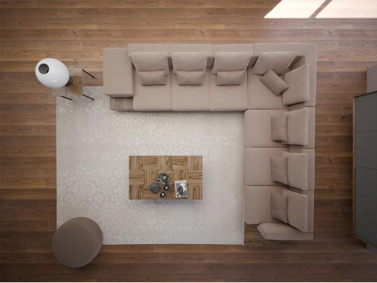 Designer Wohnzimmer Set 3tlg Polstermöbel Ecksofa L-Form Holz Couchtisch Neu