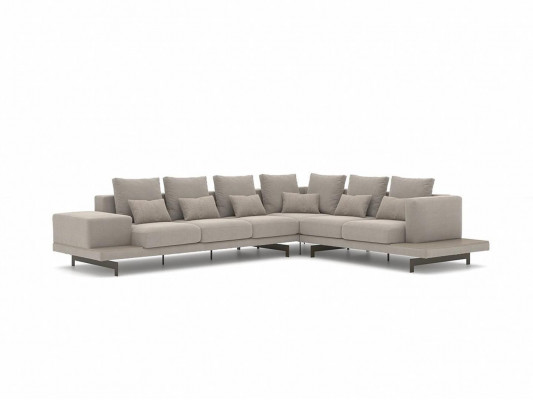 Polstermöbel Grau Sofa Couch L-Form Design Ecksofa Neu Wohnzimmer Couchtisch