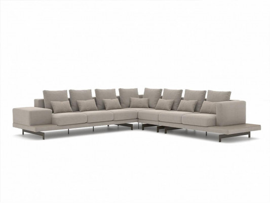 Grau Designer Sofa Couch Polster Textil Ecksofa Polstermöbel Wohnzimmer Neu