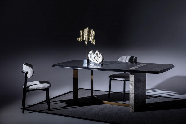  Esszimmer Set 5tlg. Schwarz Modern Design Esstisch mit 4x Stühle Luxus