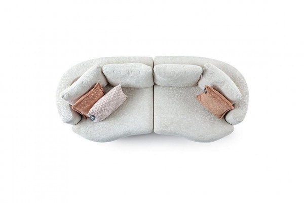  Designer Modern Wohnzimmer 3-Sitzer Sofa Weiß Einfarbig Luxus Stil Stoffsofa