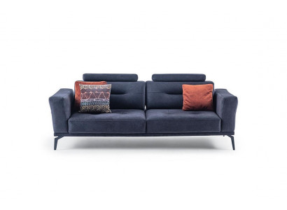  3-Sitzer Grau Modern Design Luxus Stoffsofa Wohnzimmer Dreisitzer Sofa