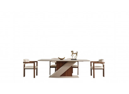  Chic Set Besteht aus Esstisch und 6x Stühle im Esszimmer in Farbe beige