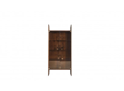 Vitrine Luxus Schrank Holz Stil Braun Glas Neu Schränke Glasschrank