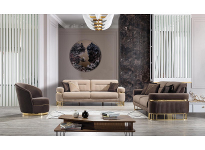 Luxus Wohnzimmer Set 3tlg. Luxus Sofagarnitur 3 + 3+ 1 Sitzer Neuheit