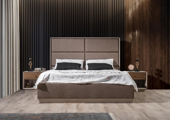  Schlafzimmer Set Luxus Bett und Nachttisch Kleiderschrank 3tlg Möbel