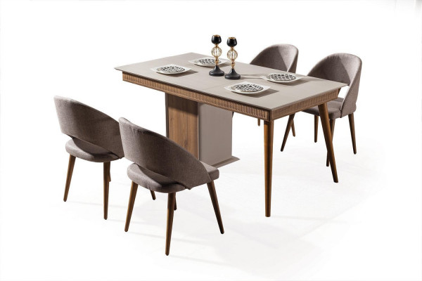  Modern Esszimmer Set Besteht aus Esstisch 4x Stühle Neuheit 5tlg.
