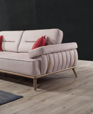 Luxuriöse 3-Sitzer Sofa Weiße Farbe Modern Möbel in Wohnzimmer Neuheit