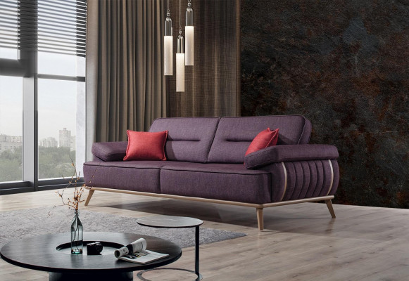  Luxuriöse 3-Sitzer Sofa Lila Farbe Modern Möbel in Wohnzimmer Neuheit