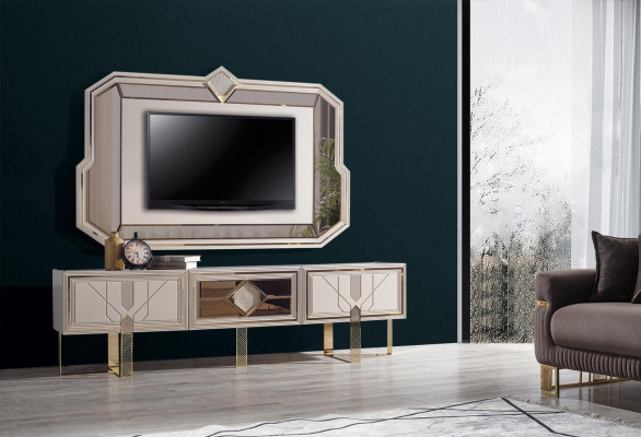  Modern Wohnzimmer Set Besteht aus Luxus RTV Lowboard und TV-Rahmen 2tlg