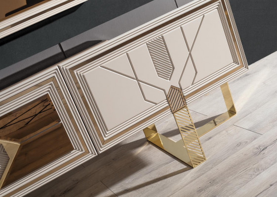  Modern Wohnzimmer Set Besteht aus Luxus RTV Lowboard und TV-Rahmen 2tlg