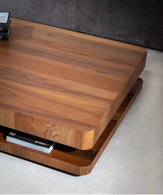  Industrial Design: Braun Couchtisch mit Holzplatte für das Wohnzimmer