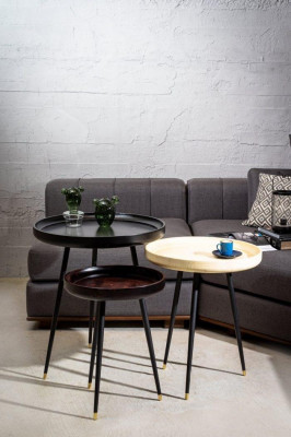  Hochglanz-Lack-Beistelltische, modernes Design, 3er Set für Wohnzimmer