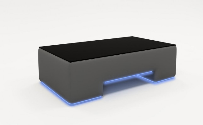 Leder Kaffee Design Polster Couch Tisch Wohnzimmer Glastische Tische