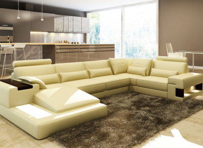 Moderne Designer Ecksofa U Form Wohnlandschaft Couch Sofas Polster
