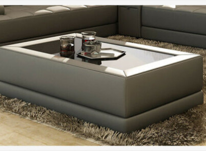 Sofatisch Glas Design Kaffee Tisch Wonzimmer Leder Couch Dekor Beistell