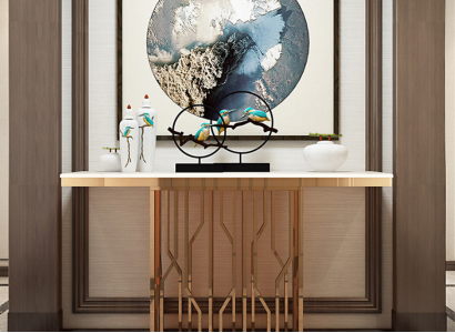 Modern Luxus Konsolentisch Konsol Tische Holz Gold Beistelltisch