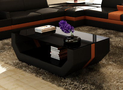 Luxus Couchtische Polser Leder Designer Wohnzimmer Beistelltisch Tisch