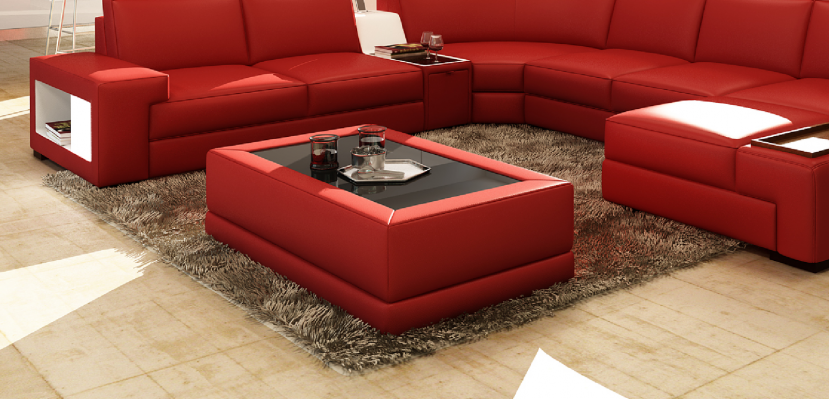 Luxus Couchtische Polser Leder Designer Wohnzimmer Beistelltisch Tische