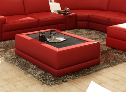 Luxus Couchtische Polser Leder Designer Wohnzimmer Beistelltisch Tische