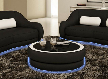 Runder Couchtisch Beistelltisch Tische Tisch Couch Sofa Rundtisch Leder