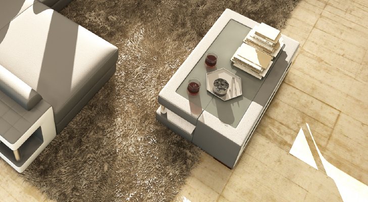 Luxus Glastisch Wohnzimmer Beistelltisch Designer Tischer Glas Leder