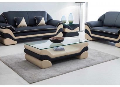 Klassischer Luxus Designer Couchtisch Sofa Wohnzimmer Tisch Leder