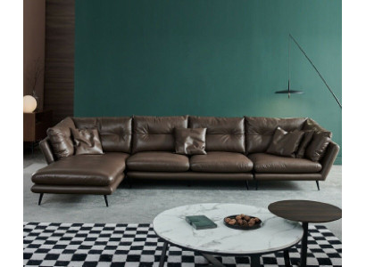 Ledersofa Couch Wohnlandschaft Eck Design Modern Sofa Ecksofa L-Form