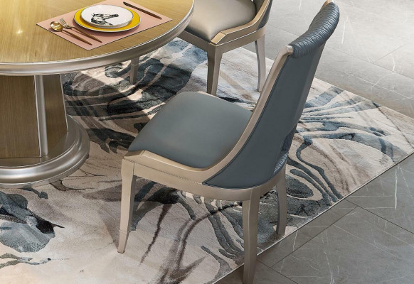 Esszimmer Garnitur Set Rund Tisch 6x Lehnstühle Stuhl Tische 7tlg. Massivholz