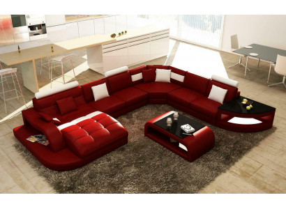 Luxus Designer Ecksofa Ledersofa Couch Polster Wohnlandschaft Leder