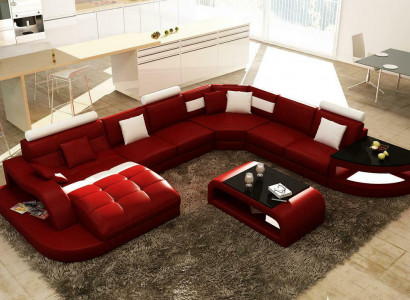 Luxus Designer Ecksofa Ledersofa Couch Polster Wohnlandschaft Leder