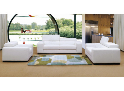 Moderne Multifunktions Couch Sofa Polster Garnitur 3+2+1 Sitz Leder Set