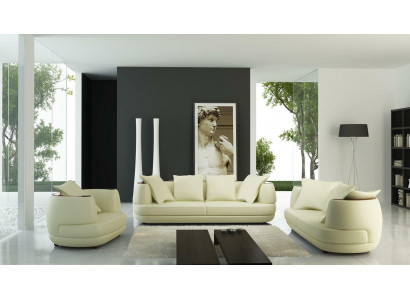 Luxus Design Sofagarnitur Klassische Leder Couch Polster Sitz Set Sofa
