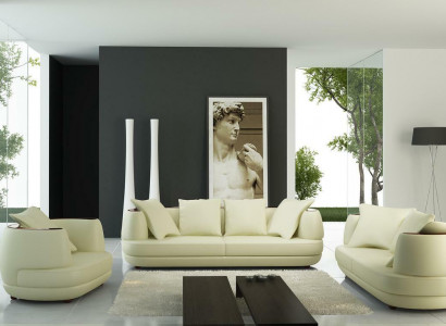 Luxus Design Sofagarnitur Klassische Leder Couch Polster Sitz Set Sofa