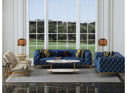 Ledersofa Sofagarnitur 3+2 Sitzer Set Garnitur Polstersofa Couch Sofa Couch