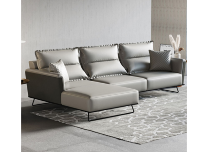 Designer Ledersofa Ecksofa Polster Eck Couch Sitz Eck L Form Garnitur Sofa