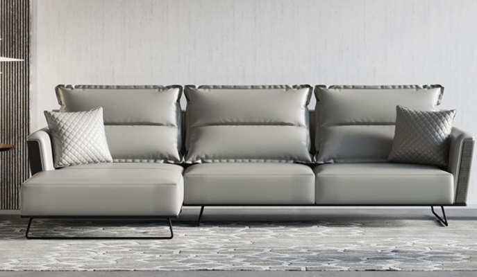 Designer Ledersofa Ecksofa Polster Eck Couch Sitz Eck L Form Garnitur Sofa