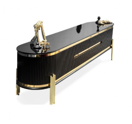 Luxus Esszimmer Essgarnitur Design Tisch Kommode 4x Stühle Gruppe 6tlg. Set Neu