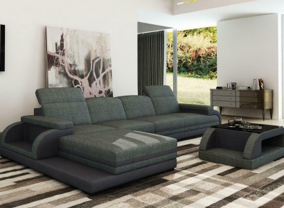 Ledersofa Couch Wohnlandschaft L-Form Design Modern Sofa Ecksofa Sofas