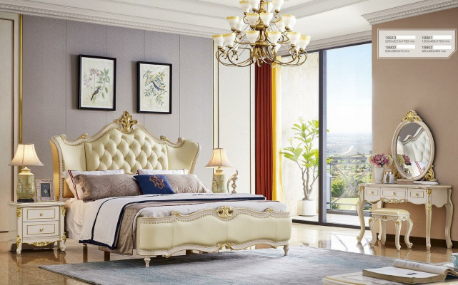 Bett Design Hotel Polster Betten Schlafzimmer Doppel Chesterfield Massivholz