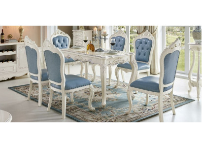 Klassische Barock Sets 4x Garnitur Chesterfield Stühle Gruppe Massivholz