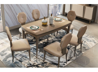Esstisch Gruppe Garnitur Esszimmer Tisch Wohnzimmer Holz Design Tische
