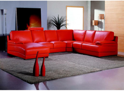 Ledersofa Wohnlandschaft Ecksofa Polster Eck Sitz Couch Garnitur U Form XXL Big