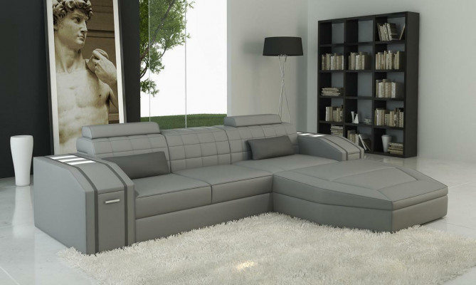 Design Polster Eck Sofa Couch Leder Sofas Garnitur XXL Wohnlandschaft