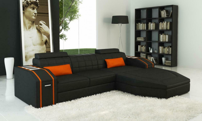 Design Polster Eck Sofa Couch Leder Sofas Garnitur XXL Wohnlandschaft