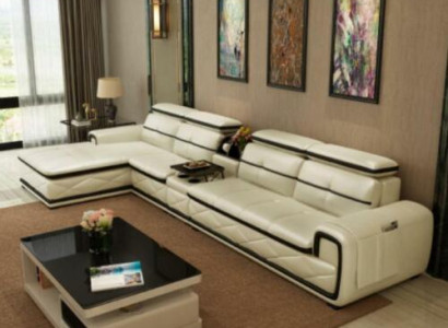 Luxus Ledersofa Ecksofa L-form Polster Modern Relax Sitz Möbel Wohnlandschaft