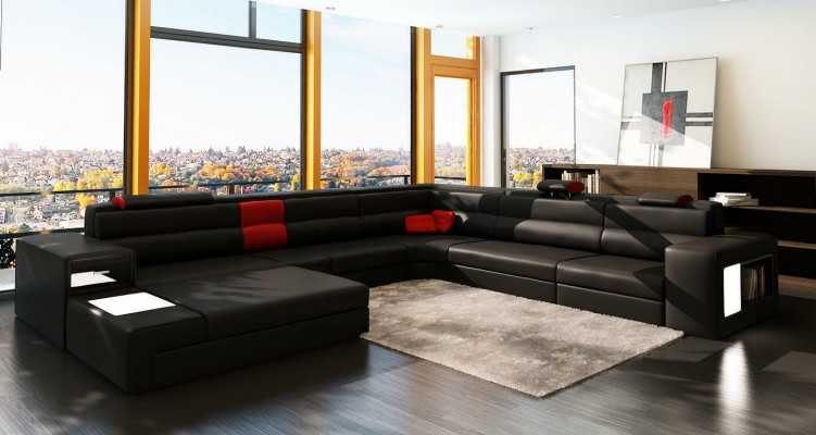 U Form XXL Designer Wohnlandschaft Polster Ecksofa Eck Garnitur Sofa