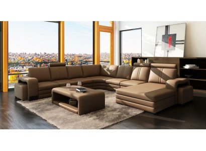 XXL Multifunktions Ledercouch Couch Big Sofa Polster Dekor Ecksofa Moderne