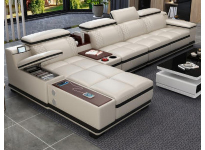 Ecksofa L-form Wohnlandschaft Eck Polstersofa Sitz Design Couch Sofas Weiß Sofa