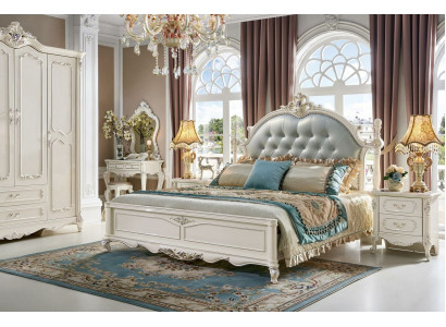 Chesterfield Schlafzimmer Set 6tlg. Köngliche Barock Möbel Bett Massivholz